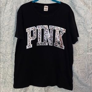 PINK dark blue tee shirt